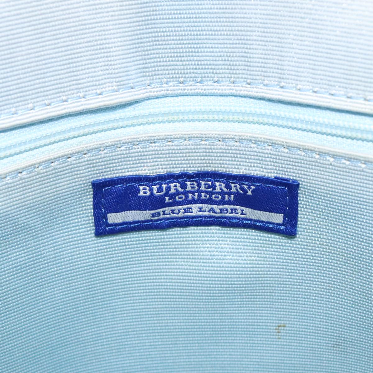 BURBERRY Nova Check Blue Label Hand Bag Canvas Beige Auth 96451