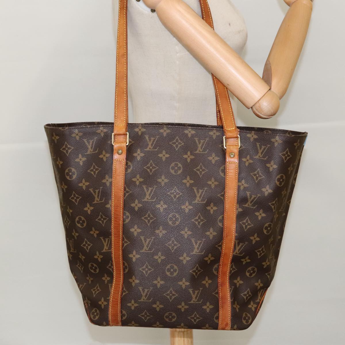 LOUIS VUITTON Monogram Sac Shopping Tote Bag M51108 LV Auth 96463