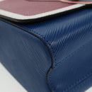 LOUIS VUITTON Epi Peace Love Twist MM Hand Bag Red Blue M52513 LV Auth 96510S-15