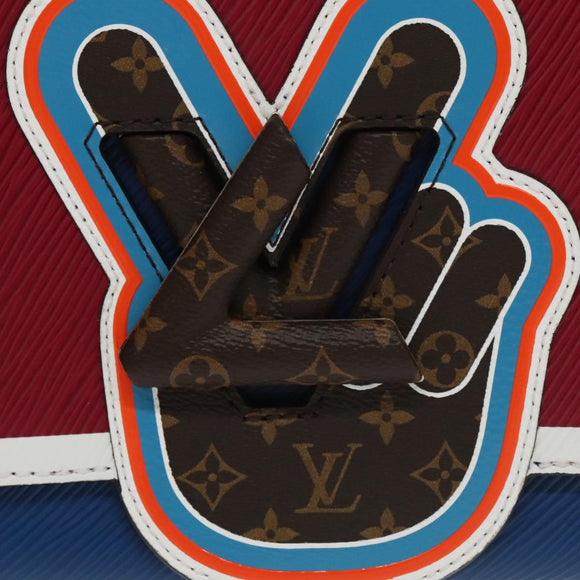 LOUIS VUITTON Epi Peace Love Twist MM Hand Bag Red Blue M52513 LV Auth 96510S