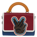 LOUIS VUITTON Epi Peace Love Twist MM Hand Bag Red Blue M52513 LV Auth 96510S-13