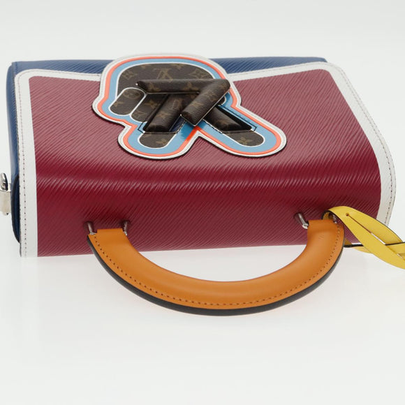 LOUIS VUITTON Epi Peace Love Twist MM Hand Bag Red Blue M52513 LV Auth 96510S