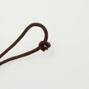 CELINE Necklace Canvas Brown Auth 96523-10