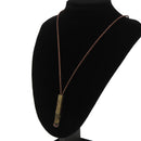 CELINE Necklace Canvas Brown Auth 96523-11