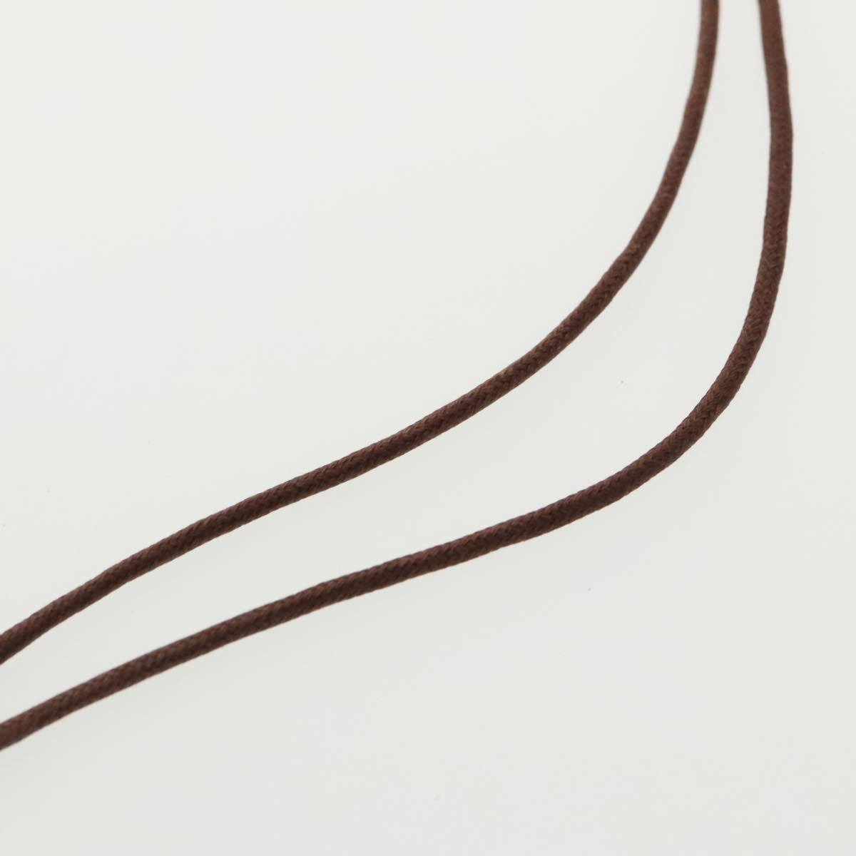 CELINE Necklace Canvas Brown Auth 96523