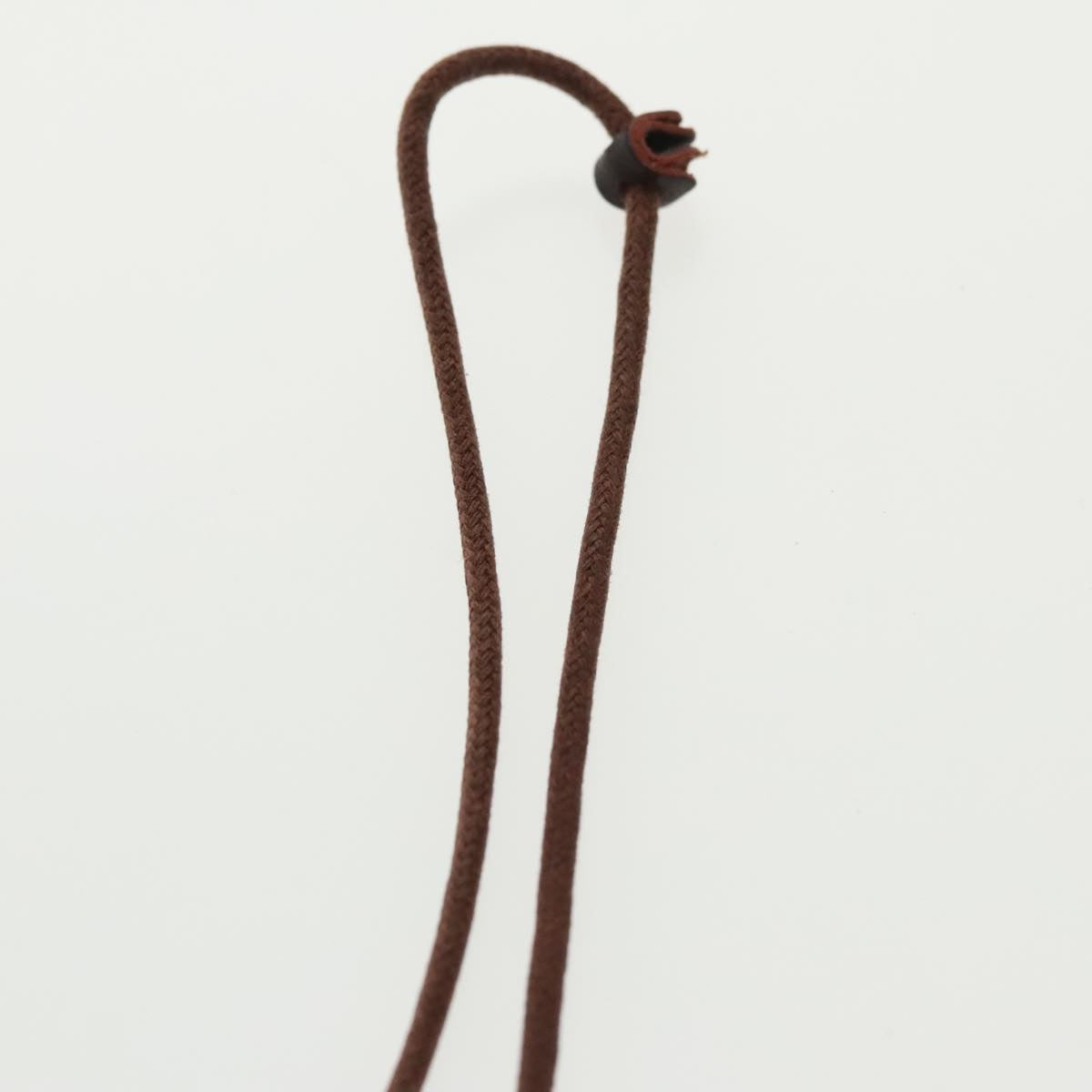 CELINE Necklace Canvas Brown Auth 96523