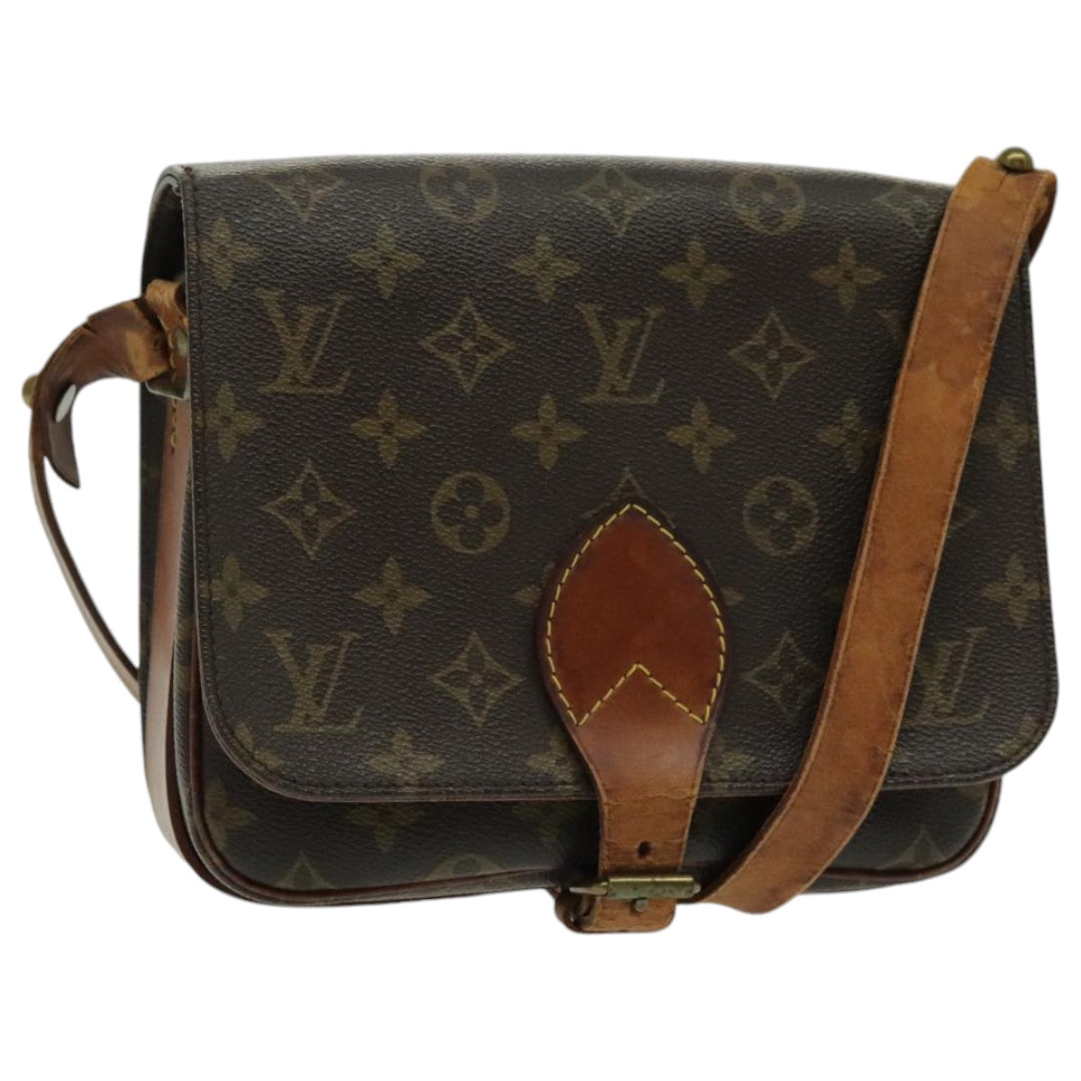 LOUIS VUITTON Monogram Cartouchiere MM Shoulder Bag M51253 LV Auth 96537