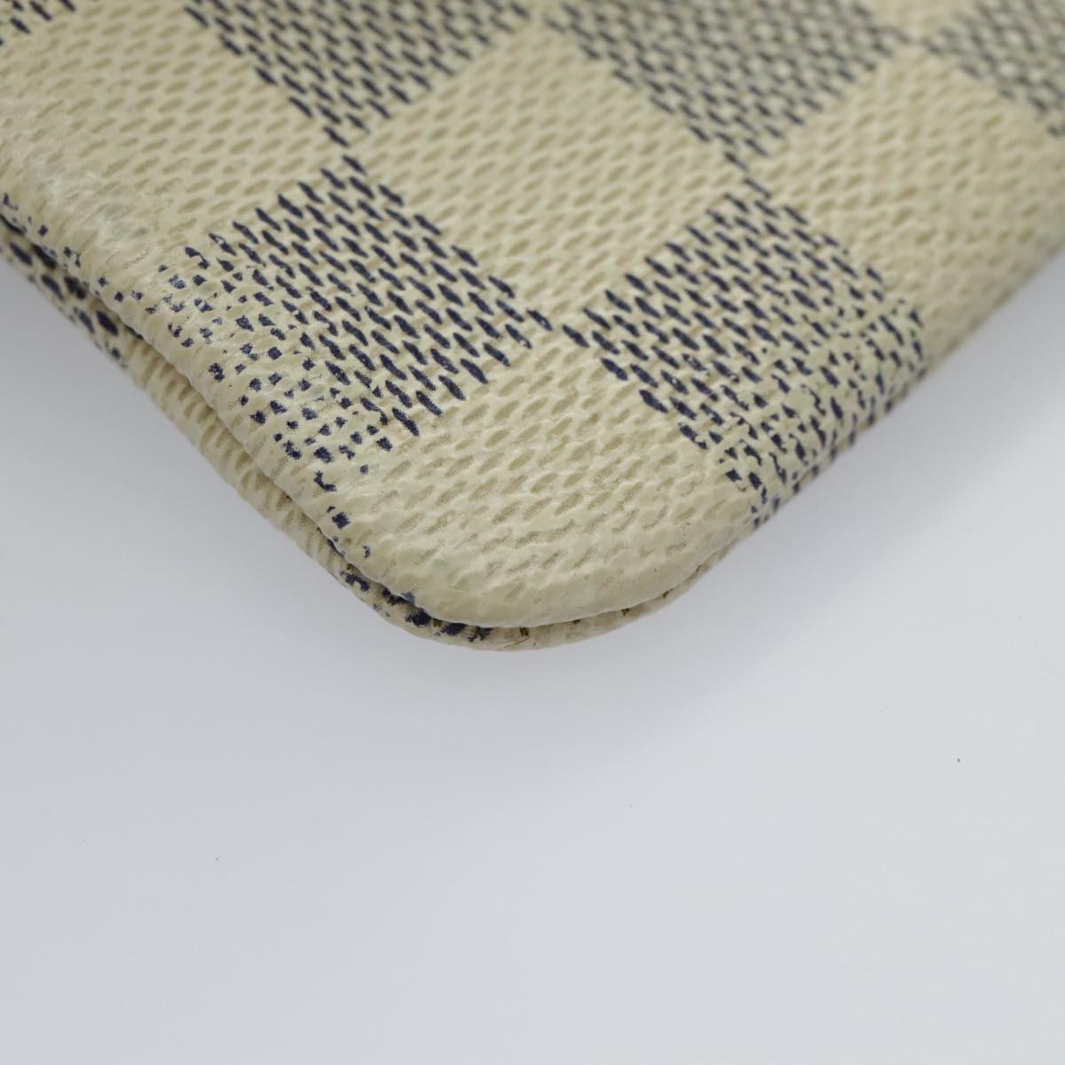 LOUIS VUITTON Damier Azur Pochette Cles Coin Purse N62659 LV Auth 96552