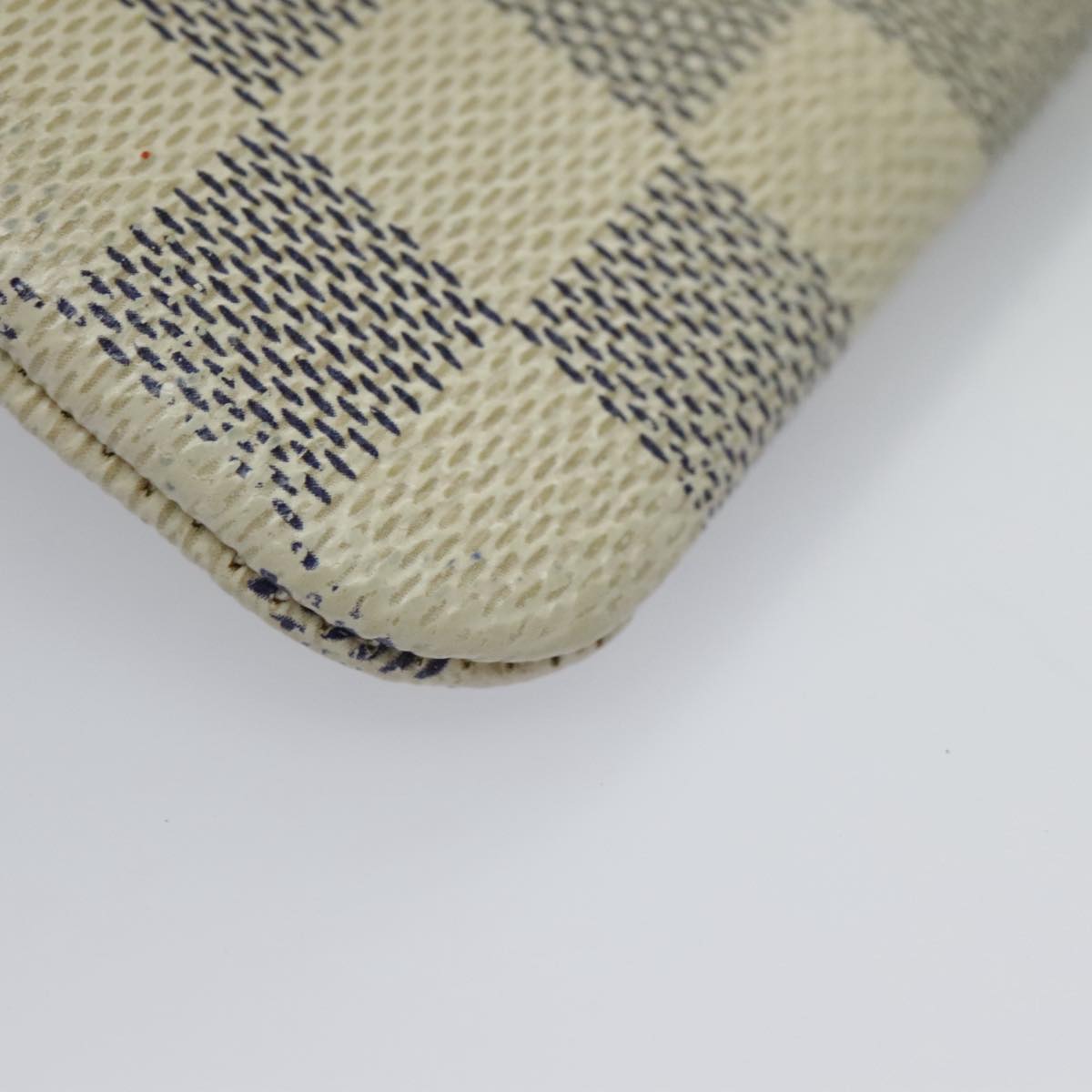 LOUIS VUITTON Damier Azur Pochette Cles Coin Purse N62659 LV Auth 96552