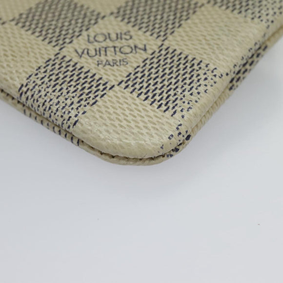 LOUIS VUITTON Damier Azur Pochette Cles Coin Purse N62659 LV Auth 96552