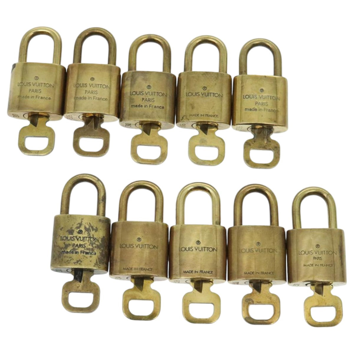 LOUIS VUITTON Padlock 10set metal Gold Tone LV Auth 96559