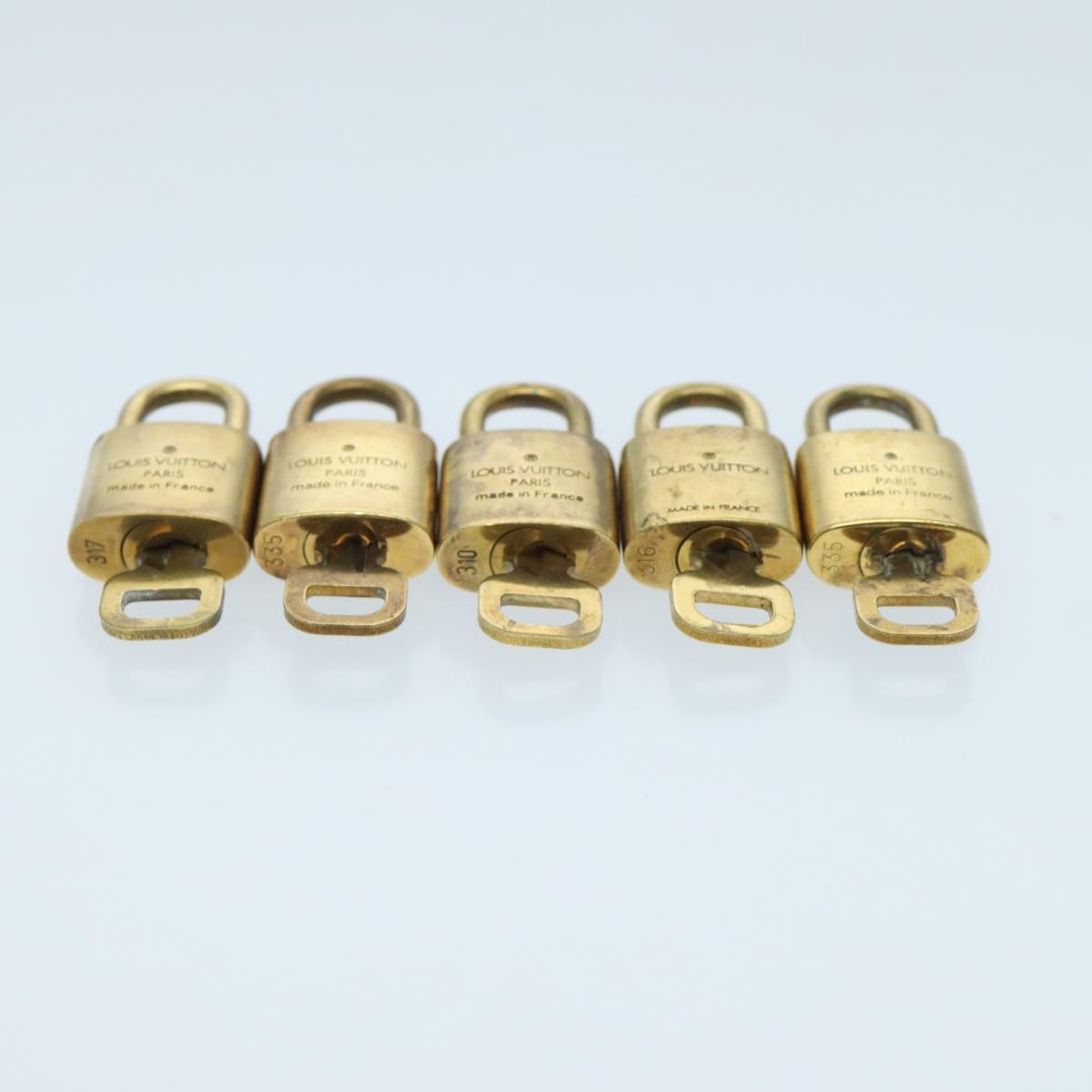 LOUIS VUITTON Padlock 10set metal Gold Tone LV Auth 96559