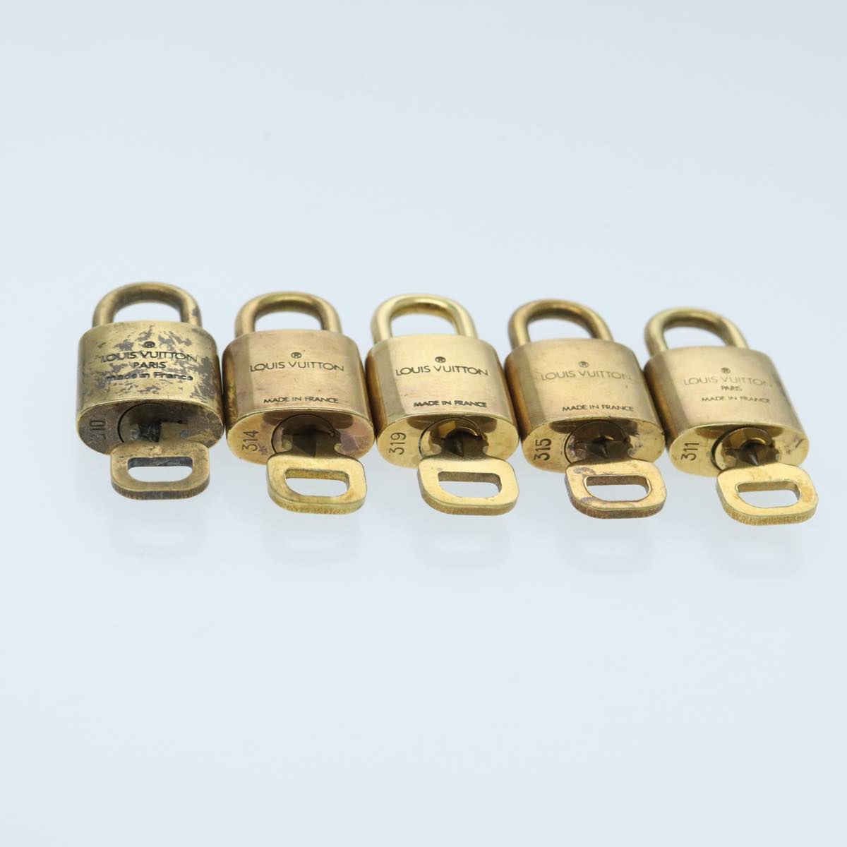 LOUIS VUITTON Padlock 10set metal Gold Tone LV Auth 96559