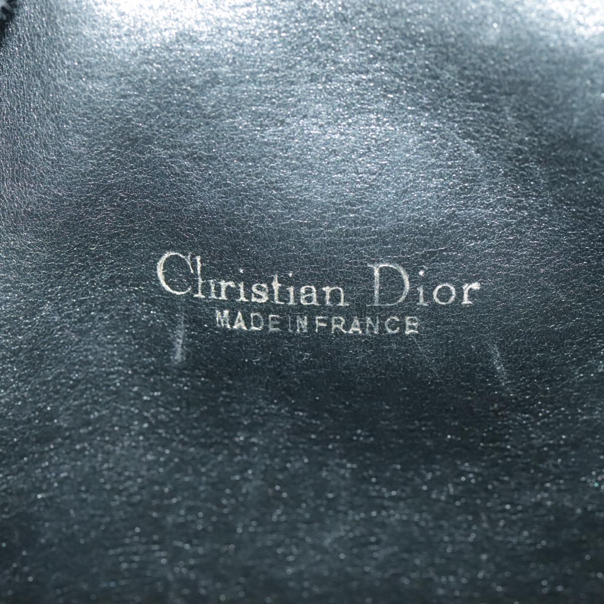 Christian Dior Trotter Canvas Shoulder Bag Canvas Navy Auth 96578