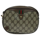 GUCCI GG Supreme Web Sherry Line Shoulder Bag PVC Beige 156 02 066 Auth 96584-13