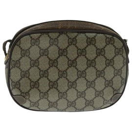 GUCCI GG Supreme Web Sherry Line Shoulder Bag PVC Beige 156 02 066 Auth 96584 - 0