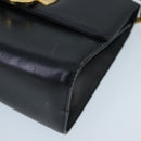 Salvatore Ferragamo Gancini Shoulder Bag Leather Navy Gold Auth 96590-10