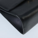 Salvatore Ferragamo Gancini Shoulder Bag Leather Navy Gold Auth 96590-14