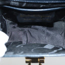 Salvatore Ferragamo Gancini Shoulder Bag Leather Navy Gold Auth 96590-11