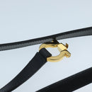 Salvatore Ferragamo Gancini Shoulder Bag Leather Navy Gold Auth 96590-8