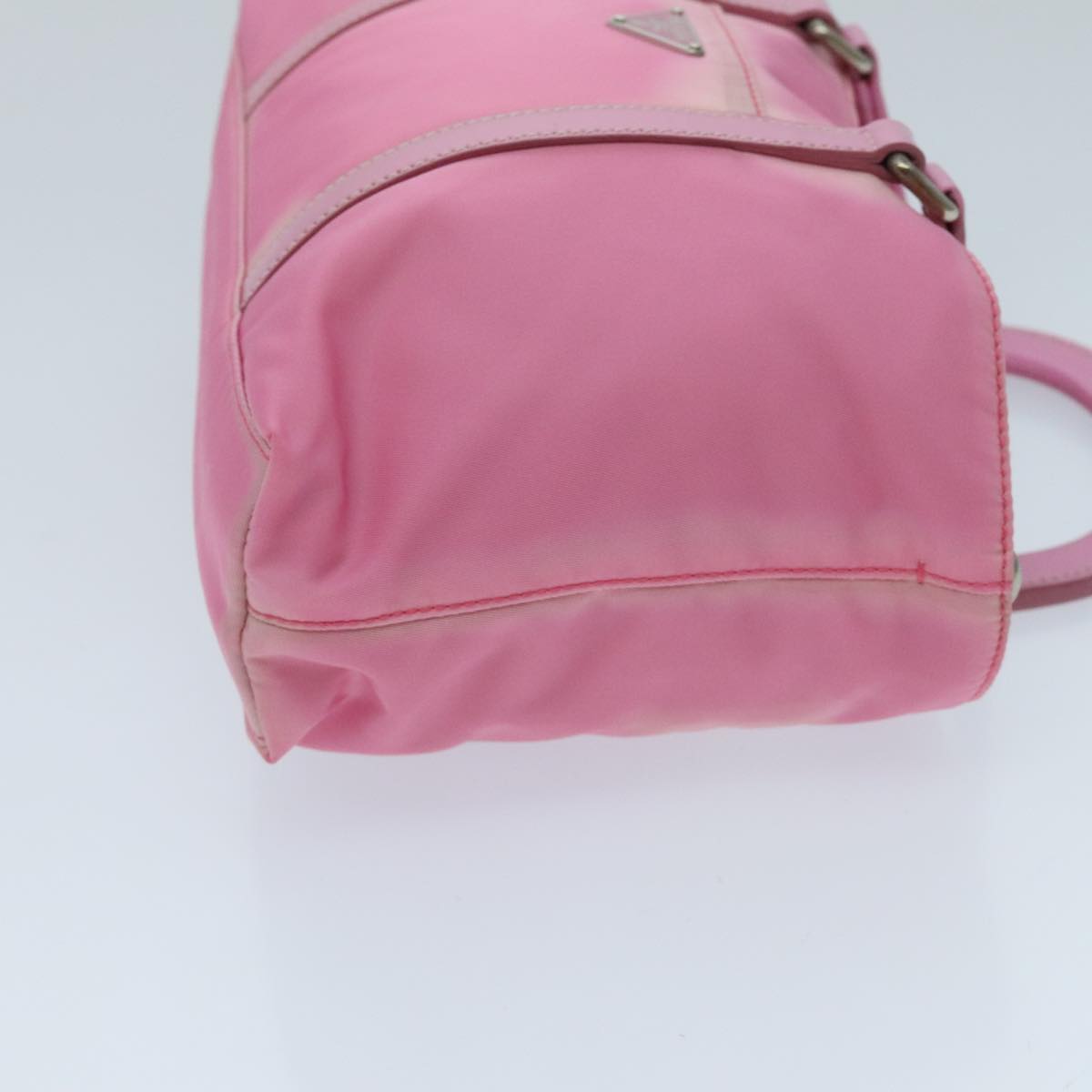 PRADA Hand Bag Nylon 2way Pink Silver Auth 96596