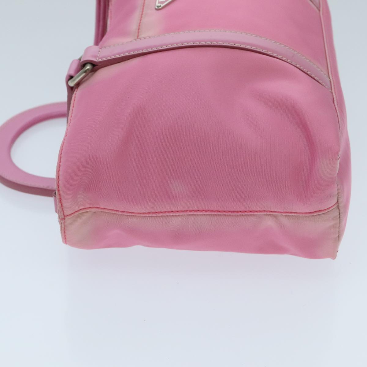 PRADA Hand Bag Nylon 2way Pink Silver Auth 96596