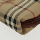 Burberrys Nova Check Pouch PVC Beige Gold Auth 96598-16
