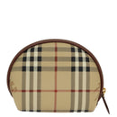 Burberrys Nova Check Pouch PVC Beige Gold Auth 96598-2