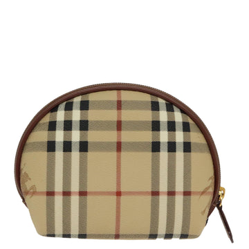 Burberrys Nova Check Pouch PVC Beige Gold Auth 96598 - 0