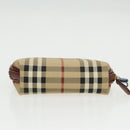 Burberrys Nova Check Pouch PVC Beige Gold Auth 96598-6