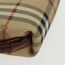 Burberrys Nova Check Pouch PVC Beige Gold Auth 96598-7