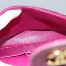 CHANEL Matelasse Chain Shoulder Bag Satin Gold Pink CC Auth 96601-10