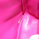 CHANEL Matelasse Chain Shoulder Bag Satin Gold Pink CC Auth 96601-12