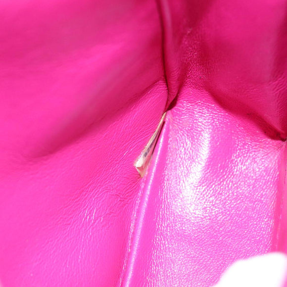 CHANEL Matelasse Chain Shoulder Bag Satin Gold Pink CC Auth 96601