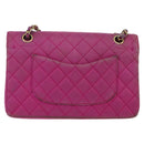 CHANEL Matelasse Chain Shoulder Bag Satin Gold Pink CC Auth 96601-2