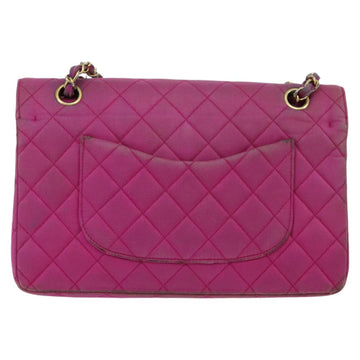 CHANEL Matelasse Chain Shoulder Bag Satin Gold Pink CC Auth 96601 - 0