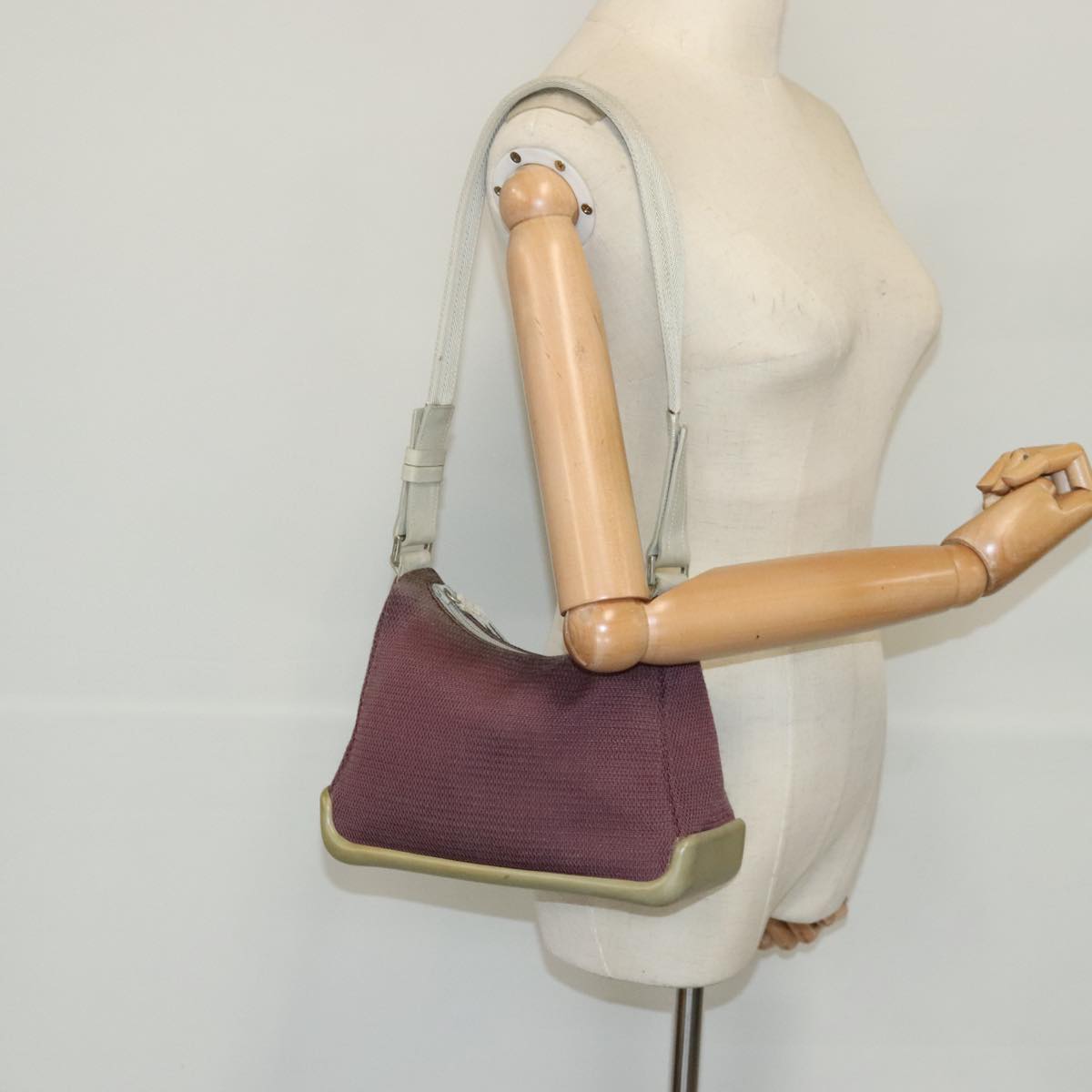 PRADA Sports Shoulder Bag Canvas Purple Auth 96616