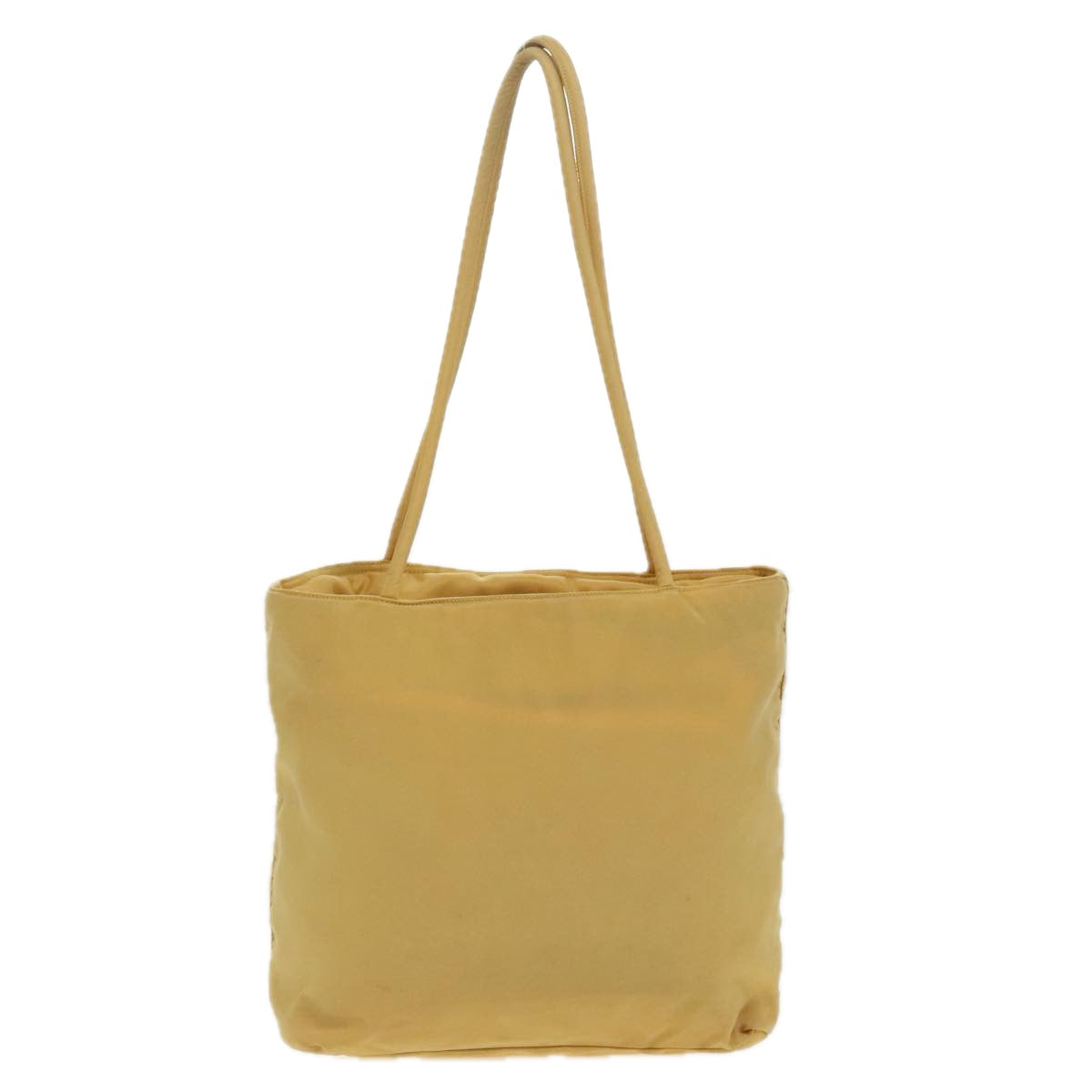 PRADA Tote Bag Nylon Yellow Silver Auth 96620 - 0