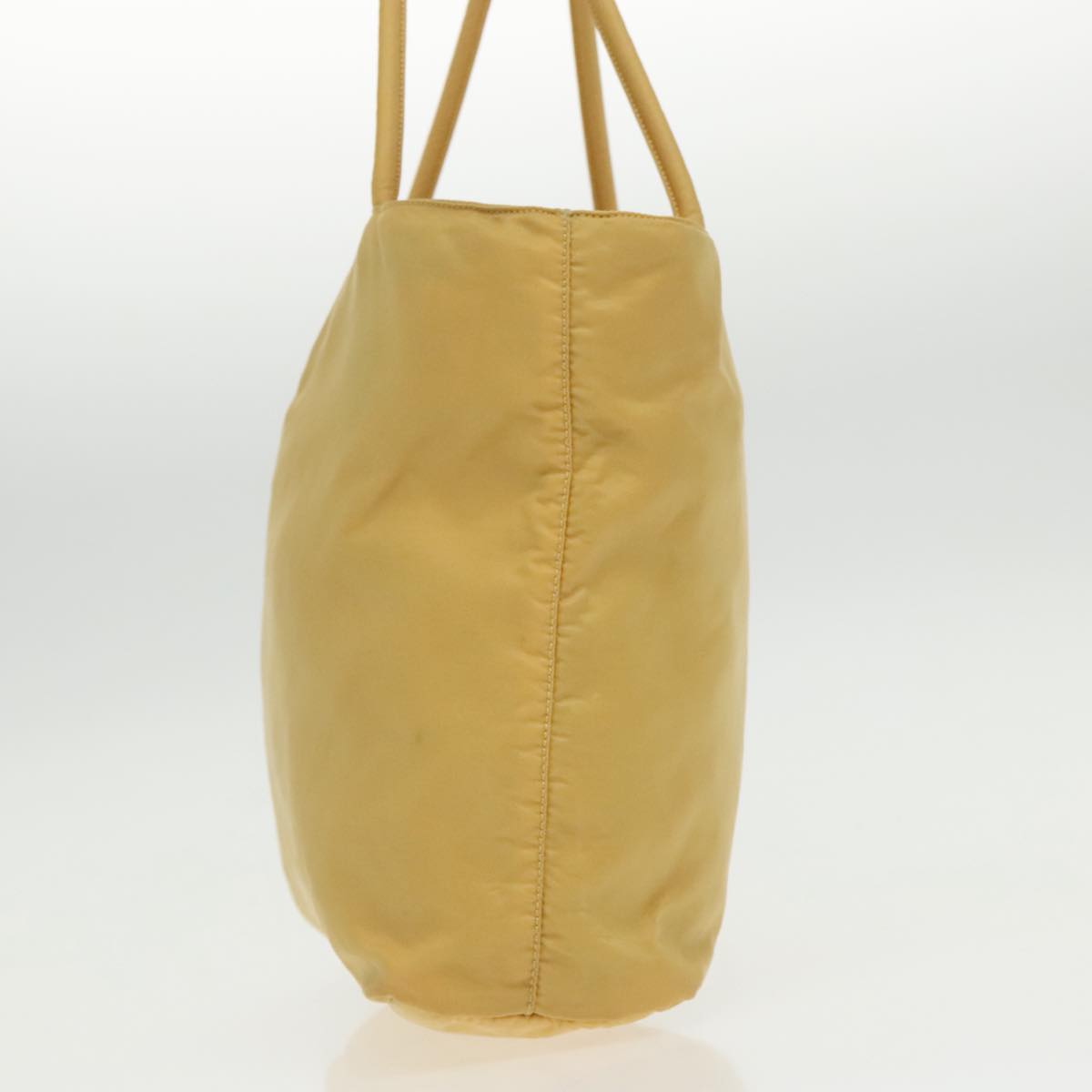 PRADA Tote Bag Nylon Yellow Silver Auth 96620