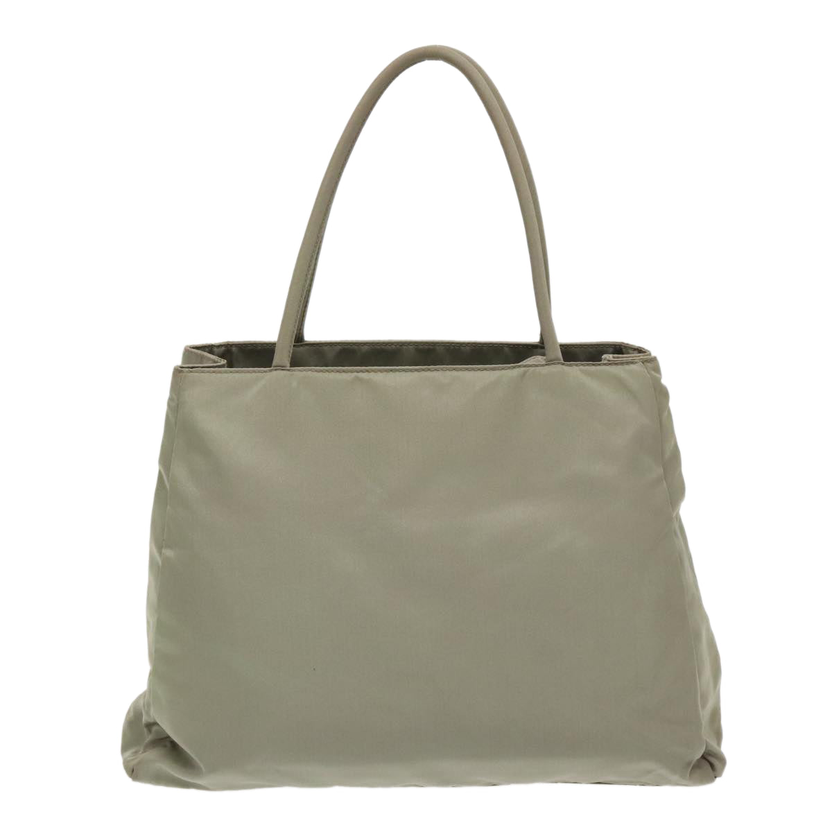 PRADA Tote Bag Nylon Khaki Silver Auth 96621 - 0