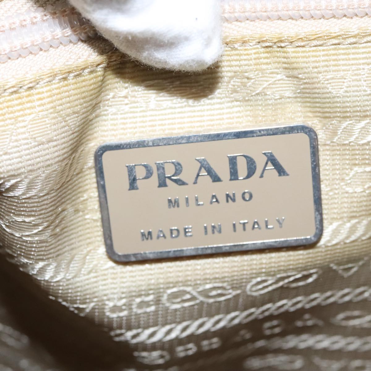 PRADA Backpack Nylon Gray Silver Auth 96623