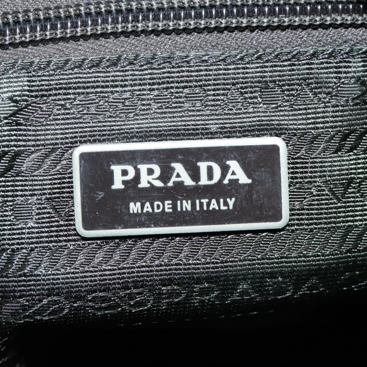 PRADA Shoulder Bag Nylon Khaki Silver Auth 96624