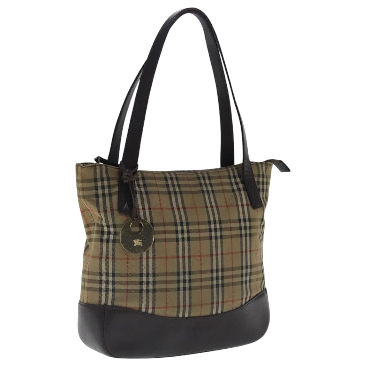 Burberrys Nova Check Tote Bag Canvas Beige Auth 96631