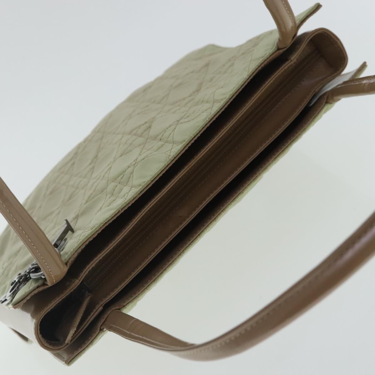 Christian Dior Canage Shoulder Bag Nylon Beige Auth 96633