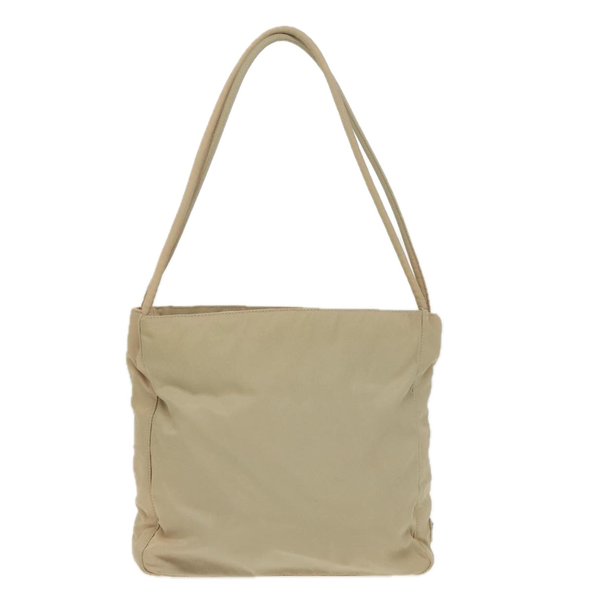 PRADA Tote Bag Nylon Beige Auth 96648 - 0