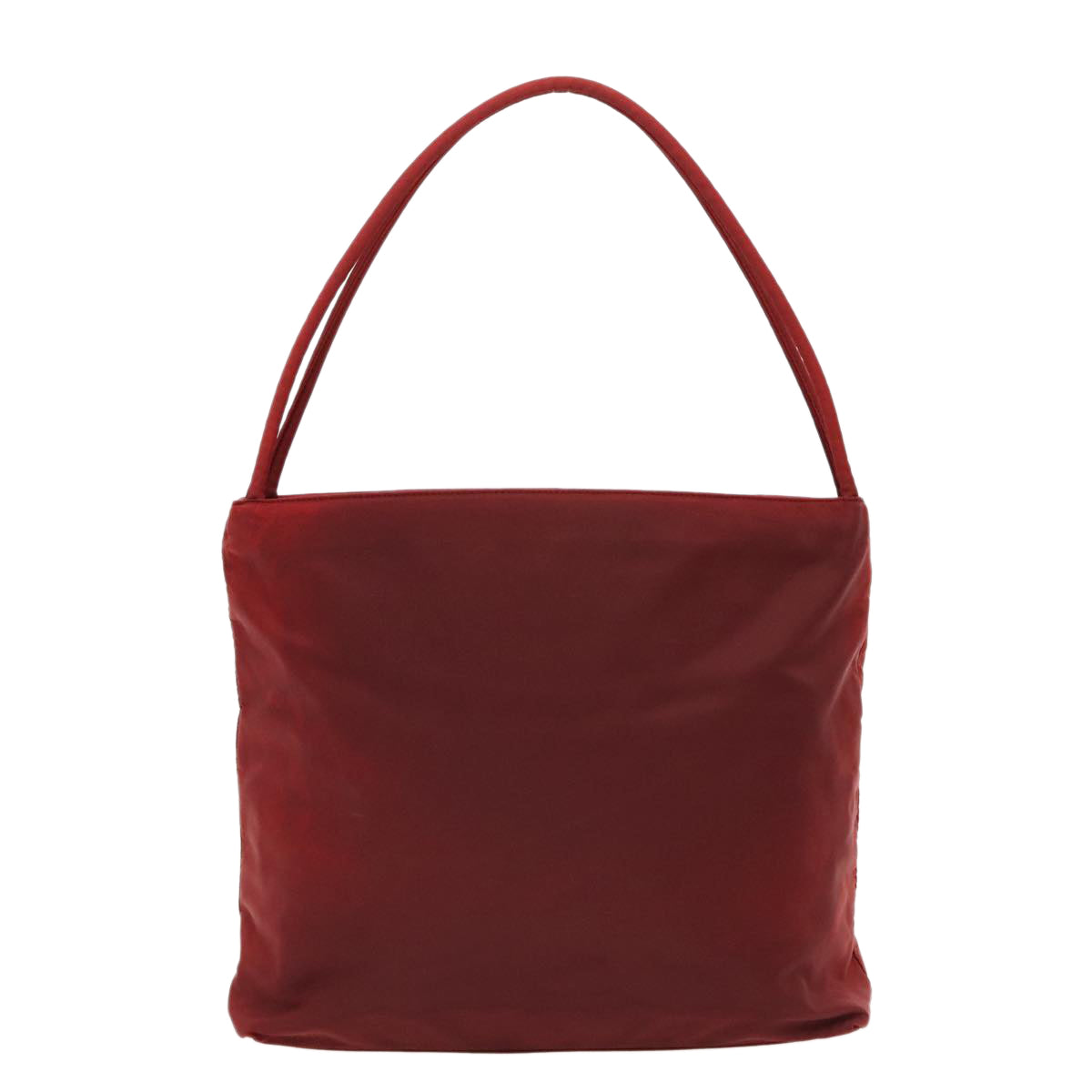 PRADA Tote Bag Nylon Red Silver Auth 96649 - 0