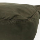 PRADA Shoulder Bag Nylon Khaki Silver Auth 96650-17