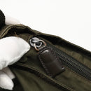 PRADA Shoulder Bag Nylon Khaki Silver Auth 96650-8