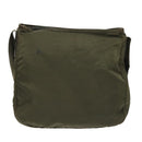 PRADA Shoulder Bag Nylon Khaki Silver Auth 96650-2