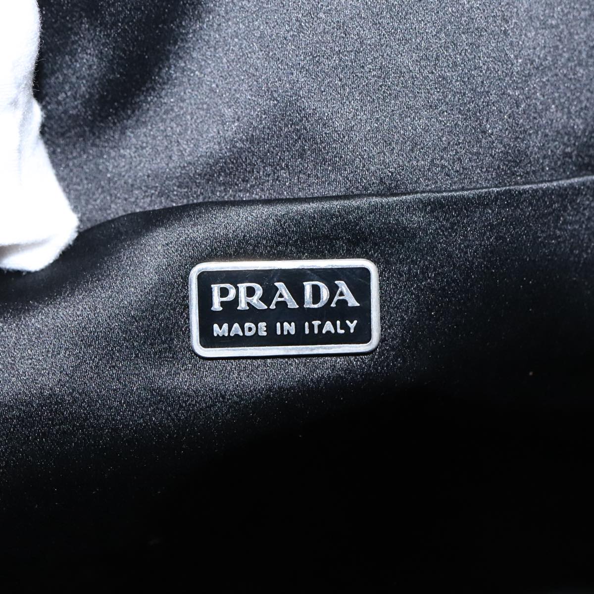 PRADA Hand Bag Nylon Brown Silver Auth 96651